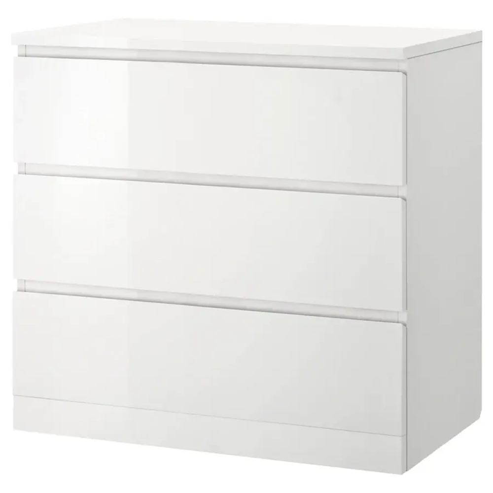 Комод - IKEA MALM/МАЛЬМ ИКЕА, 78х48х80 см, белый глянцевый
