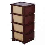 Комод "ДЕКОР"4-х "Красное дерево" темно-коричневый/беж РП-421