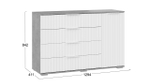 Комод для одежды с ящиками и полками Ателье светлый/Белый матовый 4 ящика 129х41х84 см