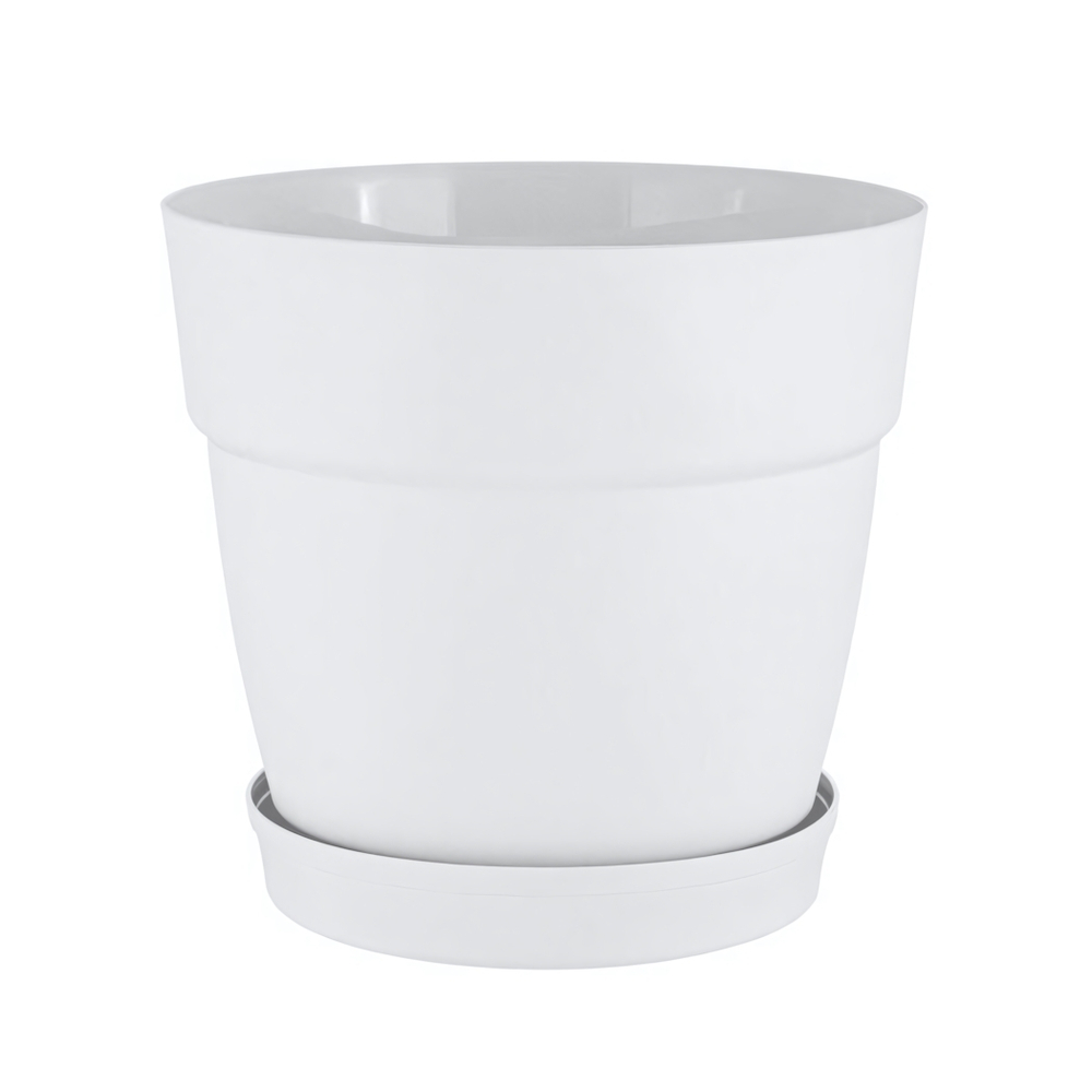 Горшок для цветов InGreen Villa de Fiori с фикс. подд. 20л, D360мм, на колесиках, белоснежный жасмин