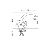 Смеситель для кухни 1/2 кер F4224 FRAP (выс.пов.излив, п/гайку, хром, силумин)