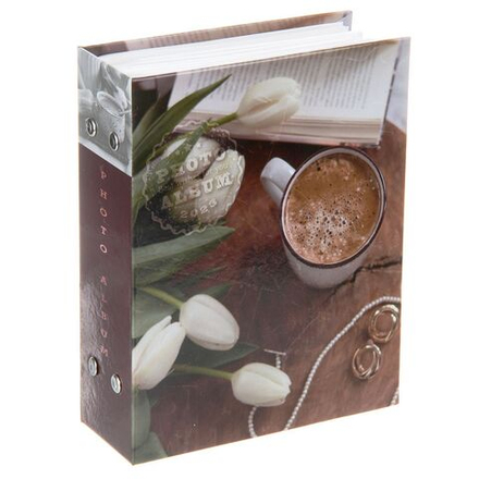 Фотоальбом 100 фото 10*15см Кофе и цветы