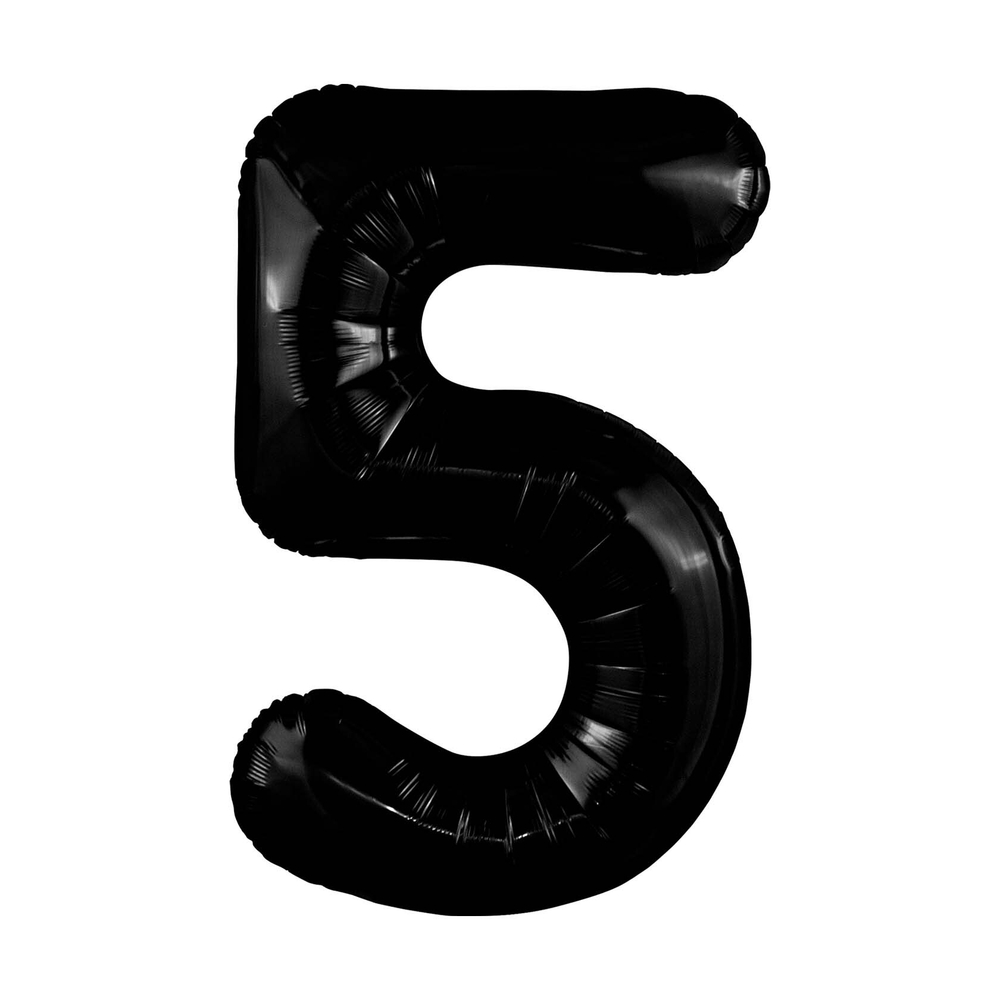 Фольгированный шар-цифра «5», черный