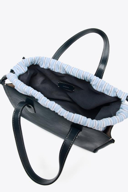 ZARA СУМКА-ШОПЕР, СИНИЙ