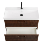 Подвесная тумба с раковиной Belbagno DUE, 80 см Noce DUE-800-2C-SO-NOCE-P + BB-8076-3-80