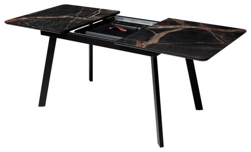 Стол АРУБА 140 МЕЙДЖИК, стекло/ ЧЕРНЫЙ