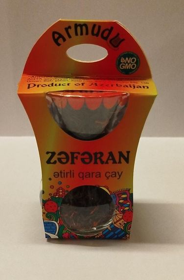 Armudu Azerbaijan tea Zəfəran ətirli qara çay (stəkan)