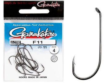 Крючки Gamakatsu F11 NEW LABEL HOOKS BLACK разм. 04 11шт.