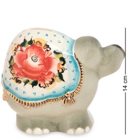 ГЛ- 666/2 Фигурка «Слон» цв. Золото (Гжельский фарфор)