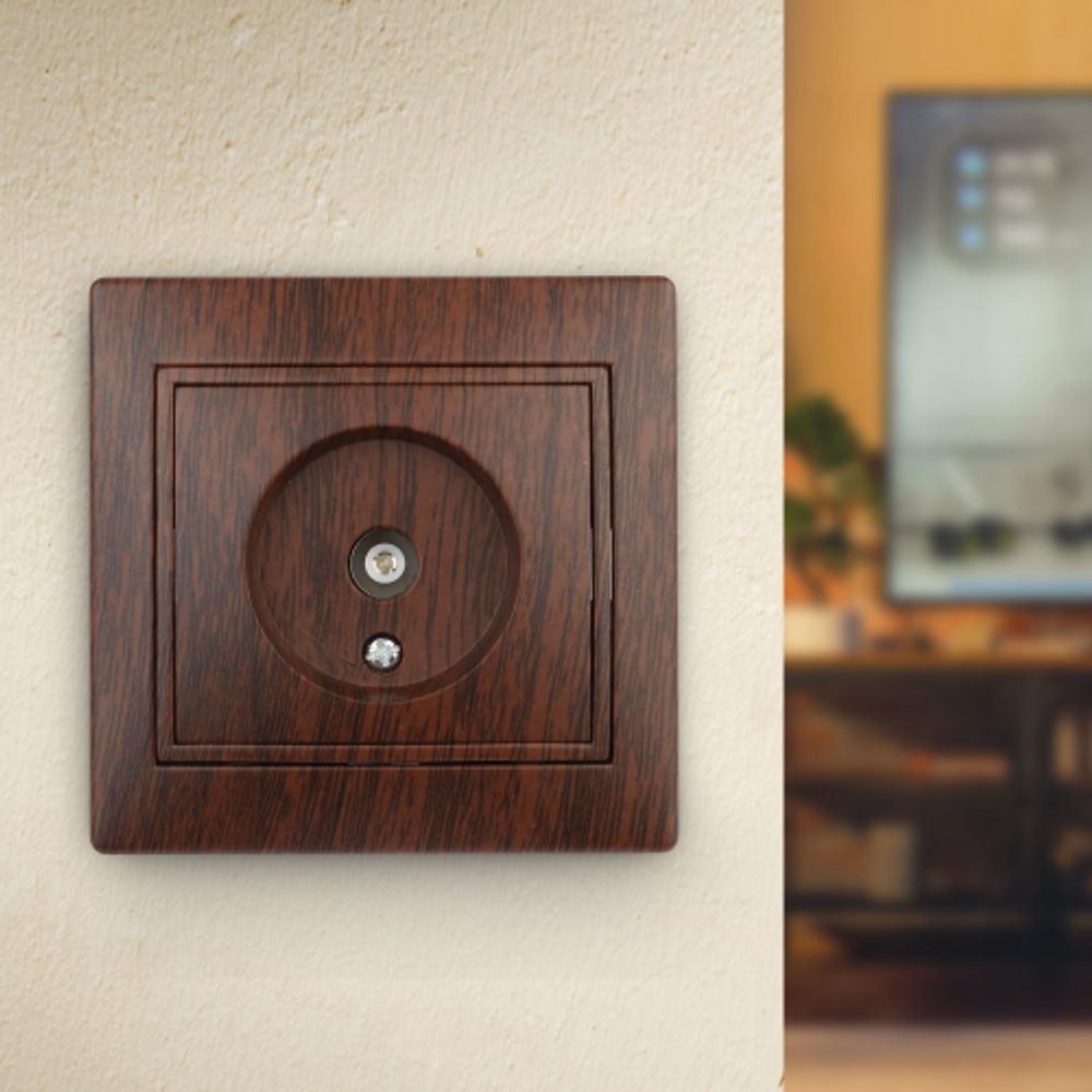 Розетка Intro Plano 1-301-10 TV одиночная, IP20, СУ, венге