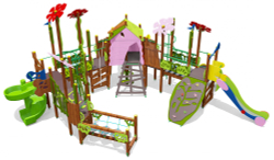 Игровой комплекс Дом Бабы-Яги 07095 для детей 4-6 лет для уличной площадки