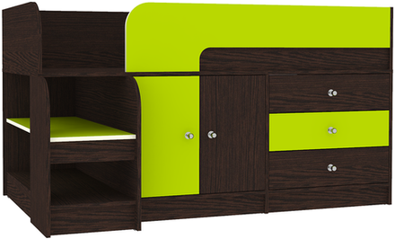 Кровать-чердак КарИВи Астра 9, 1 Венге Лайм