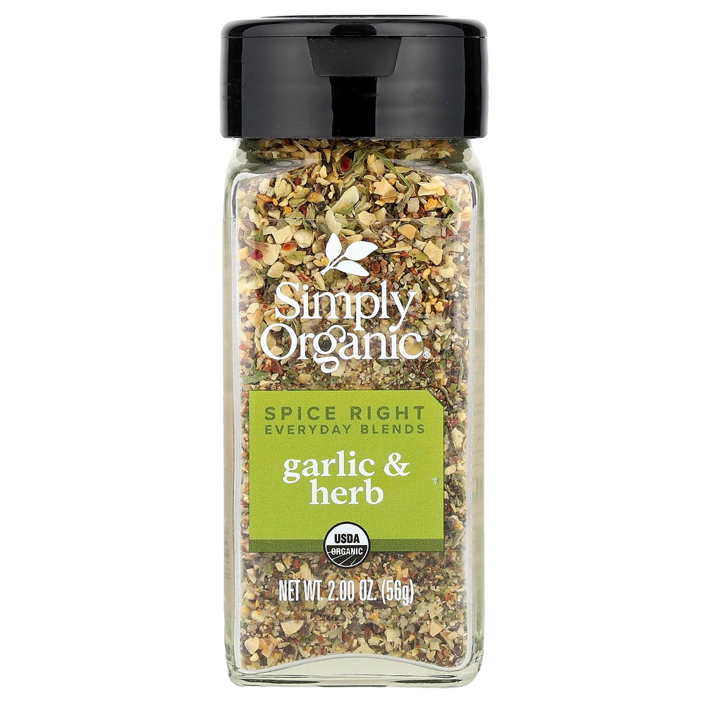 Simply Organic, Органик Правильные специи Смеси на каждый день, Зелень чеснока, 2,0 унции (56г)