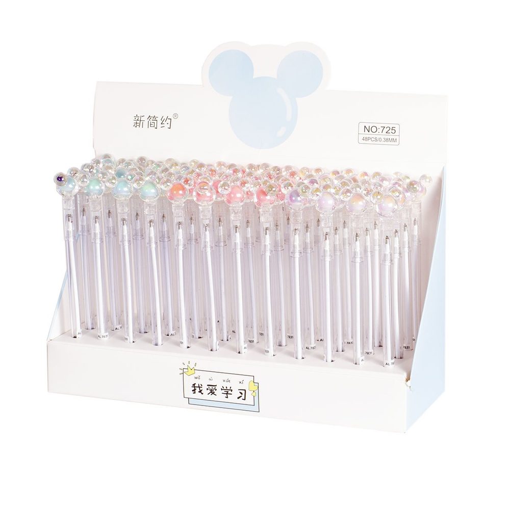 Ручка шариковая, Alingar "Мышка", синяя, 0,7 мм, игольчатый наконечник, прозрачный пластиковый корпус