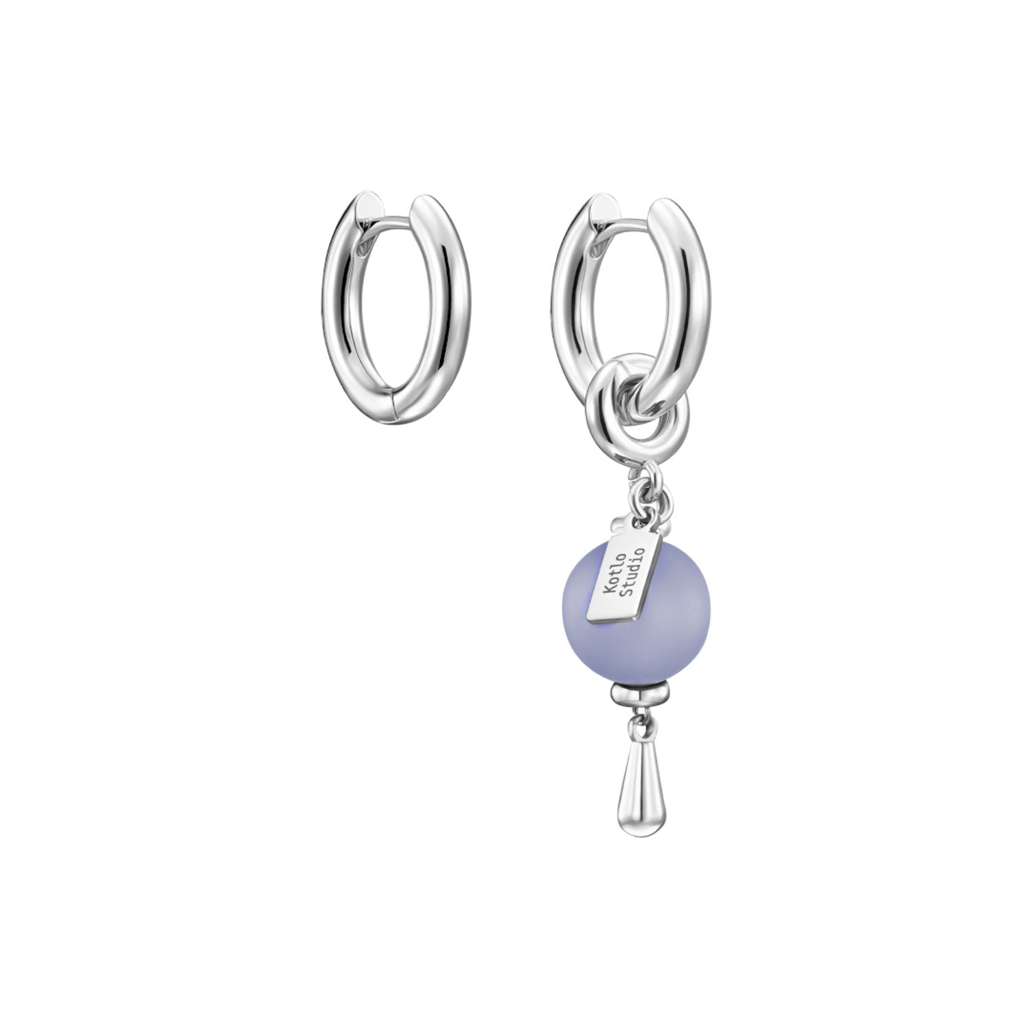 Серьги Bubble Pearl Silver-Purple Earrings