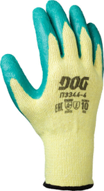 Перчатки DOG ГЕНА L3344-4 с латексным рельефным покрытием (70%х/б, 30% п/э)