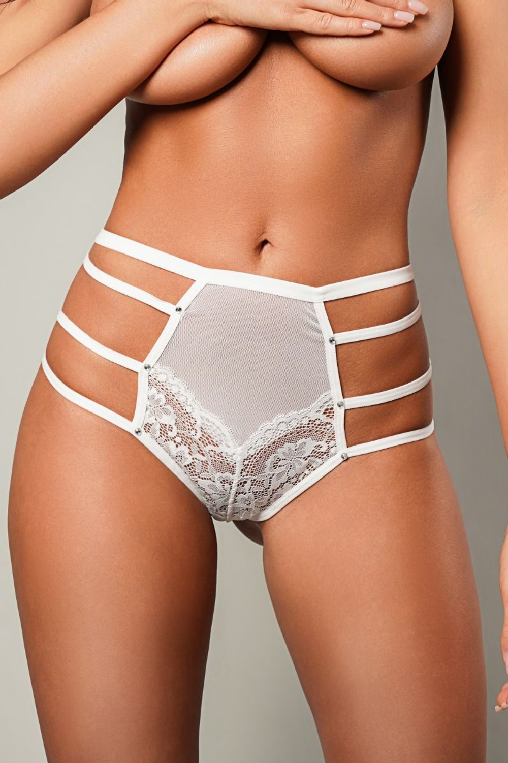 Сексуальные высокие трусики с атласным бантом сзади (Размер: M) (Цвет: черный)