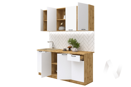 Кухня Лилиан ЛДСП (вотан/белый) 1;8м 38мм