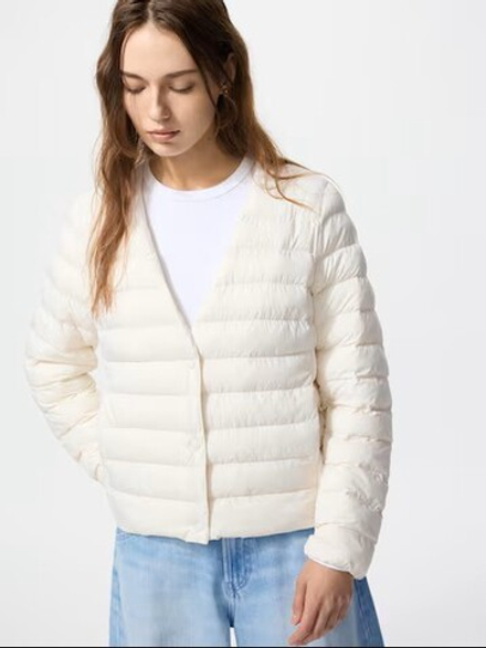 UNIQLO ПУХОВИК PUFFERTECH, БЕЛЫЙ