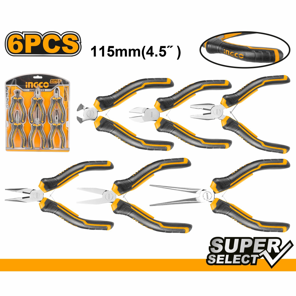 Набор мини плоскогубцев 6 пред. INGCO HMPS06115