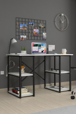 Стол рабочий с 4 полками 120х60 - белый