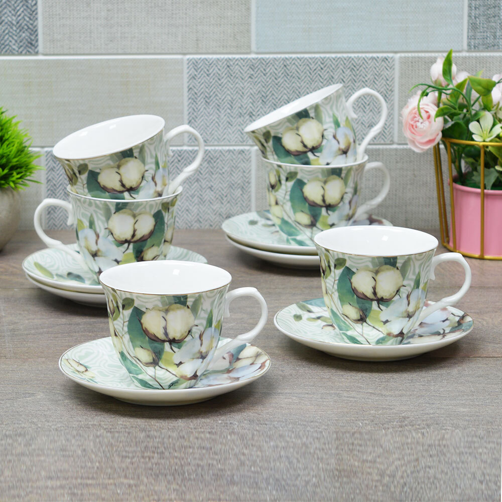 Чайный набор 12 предметов 220мл в круглой коробке (00110608)