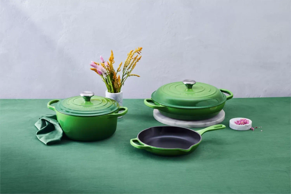 Le Creuset Сковорода чугунная 26см бамбук зеленая
