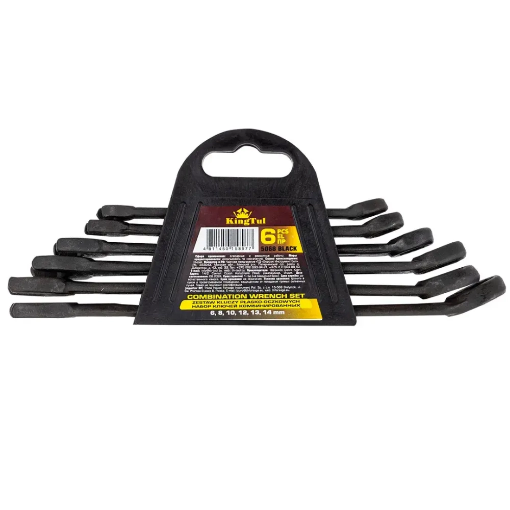 Набор ключей комбинированных 6пр. KINGTUL KT-5068 Black