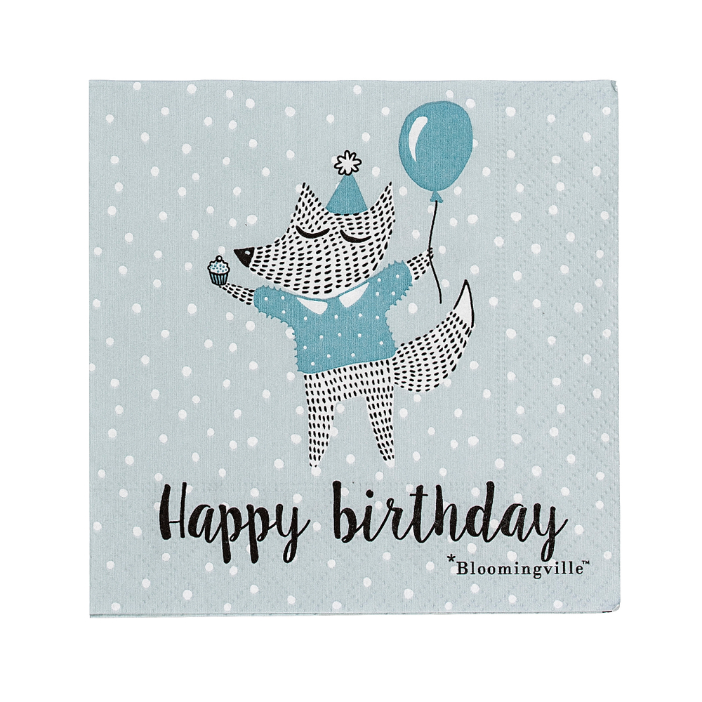 Салфетки бумажные "Happy Birthday", упаковка 20шт.