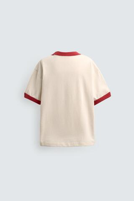ZARA Х DISNEY ФУТБОЛКА С НАДПИСЬЮ, ЭКРЮ