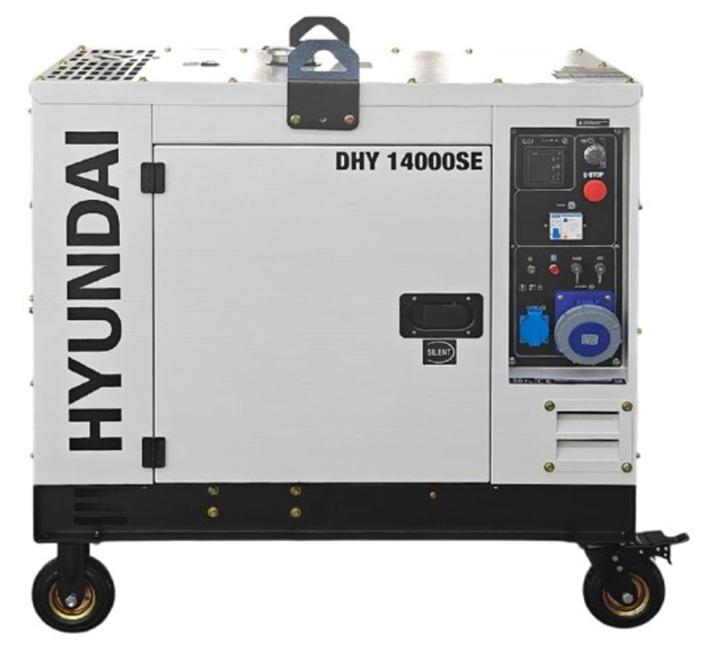 Электростанция дизельная с воздушным охлаждением HYUNDAI DHY 14000SE в кожухе