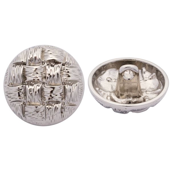 Пуговицы металл на ножке 28L=18 мм, M.Silver (матовый серебристый), 10 шт, MP03