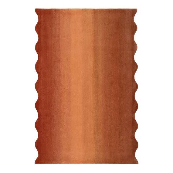 Ковер из шерсти over horizon терракотового цвета из коллекции trendy ruffles, 180х230 см