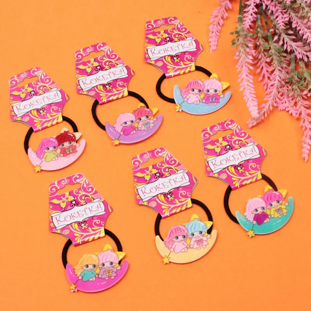 Резинка для волос 1 шт детская «Juiciness- Подружки», микс 6 цветов, d- 4 см