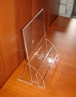 Менюхолдер А5 L-обр вертикальный с 2-мя карманами под визитки или буклеты