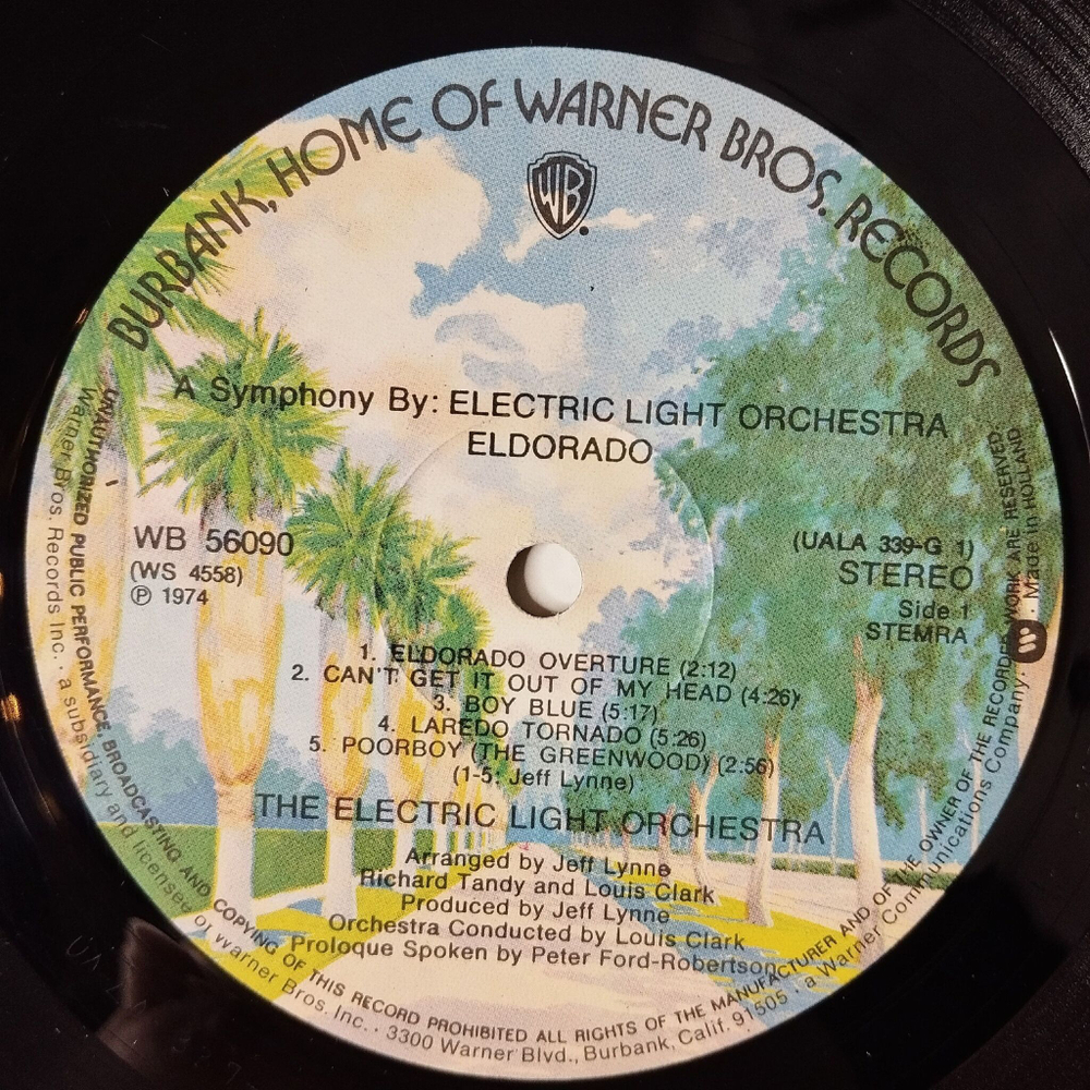 Винтажная виниловая пластинка LP Electric Light Orchestra ELO Eldorado (Holland 1976)