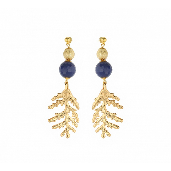 Серьги листья Ester Bijoux Кипарис OR902-G BR