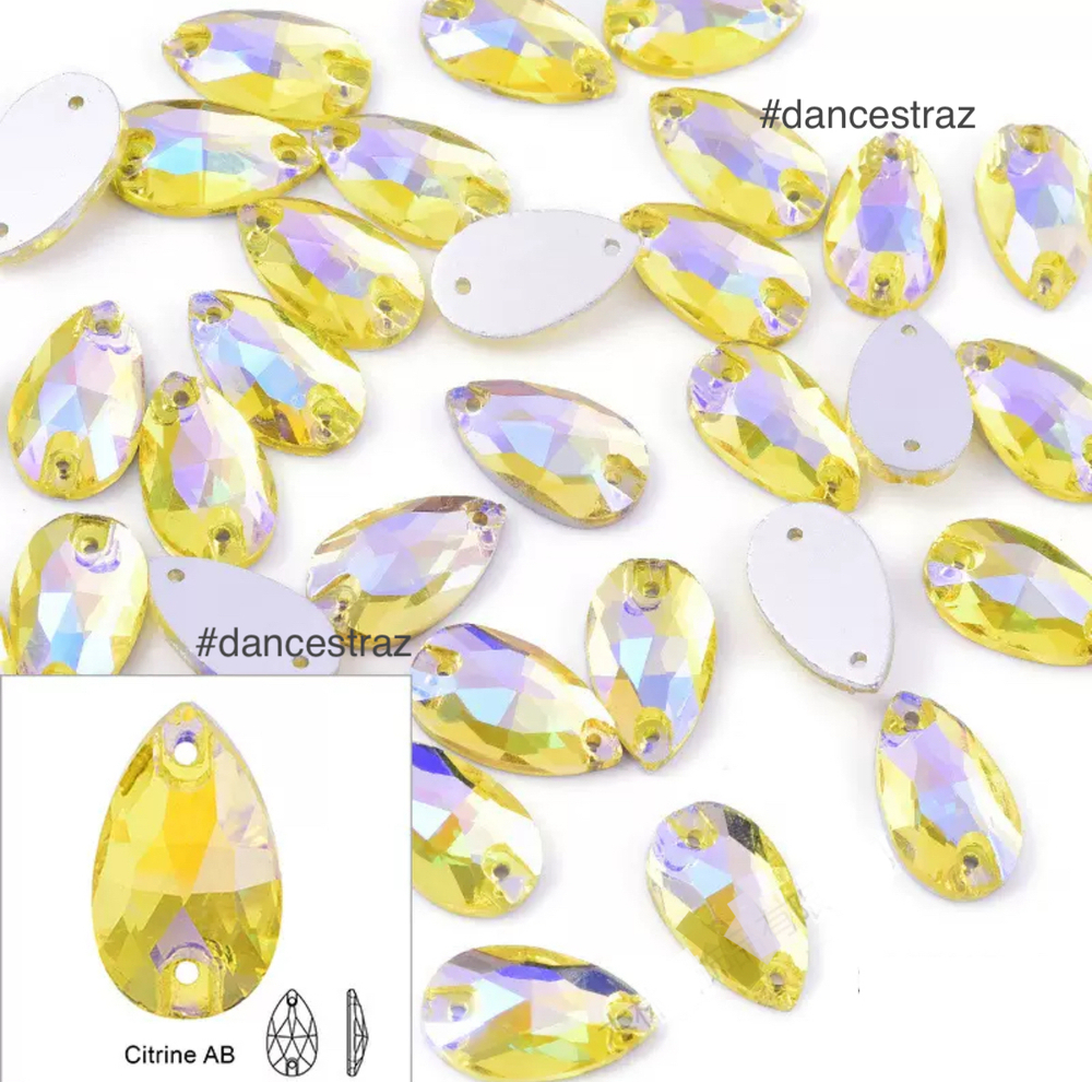 Стразы пришивные, Teardrop, Citrin AB, A3-P36, 13*22mm, (20 ea/pkg), 3A (F2)