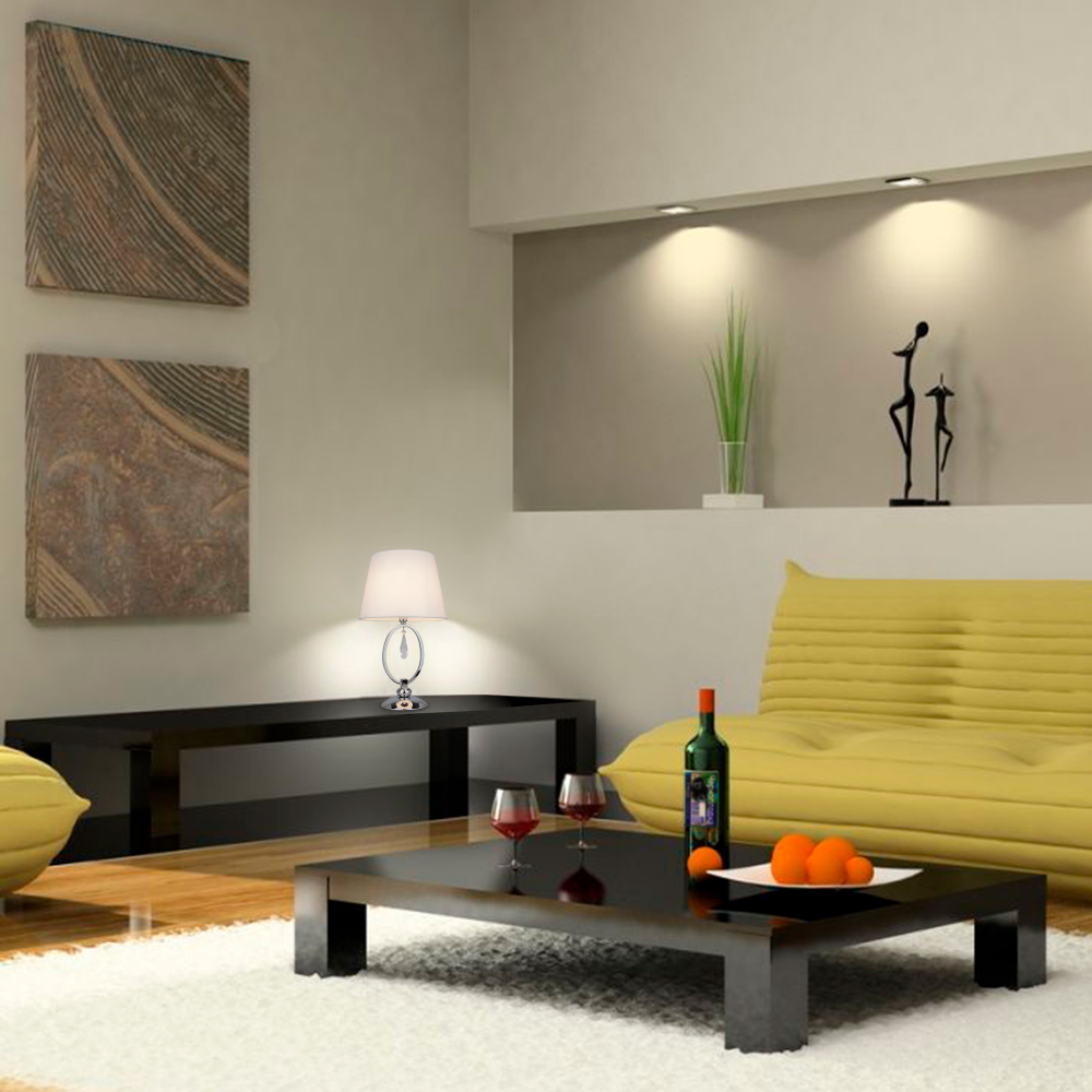 Настольная лампа 01055/1 хром/прозрачный хрусталь Strotskis