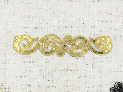 Термоаппликация орнамент, р. 18,5×4 см, золото