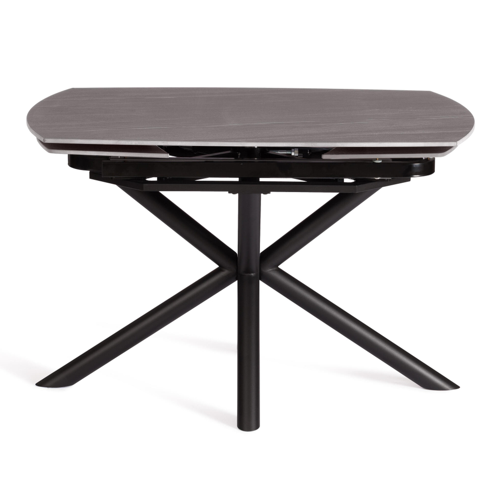 Стол обеденный Winston/Винстон столешница керамика (матовая) /опоры металл, темно-серый/черный, (120+30+30)x80x75(+1) см