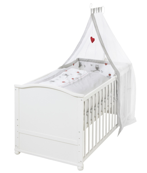 Детская кровать-трансформер Roba Lukas 70х140 c матрасом и комплектом 4-пр белый