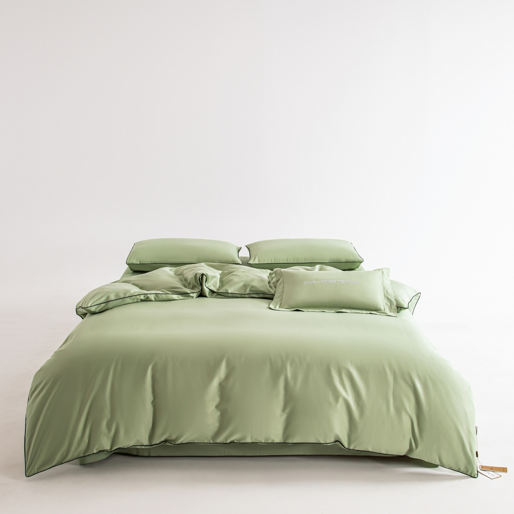 КПБ Однотонный Сатин Элитный на резинке OCER012, Евро, 4 наволочки, простынь 160*200*30