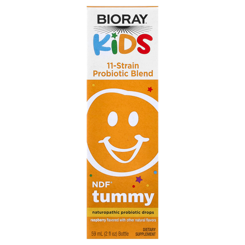 Bioray, NDF® Tummy, для детей, смесь из 11 штаммов пробиотиков, малина, 60 мл
