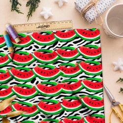 Ткань премиум таффета дольки арбуза