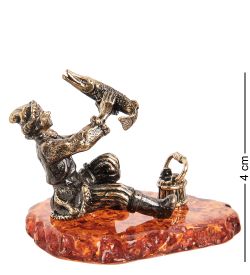 Народные промыслы AM-1982 Фигурка «Емеля» (латунь, янтарь)