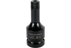 Головка-бита SPLINE ударная 1/2", M12 с отверстием ROCKFORCE RF-24806012T