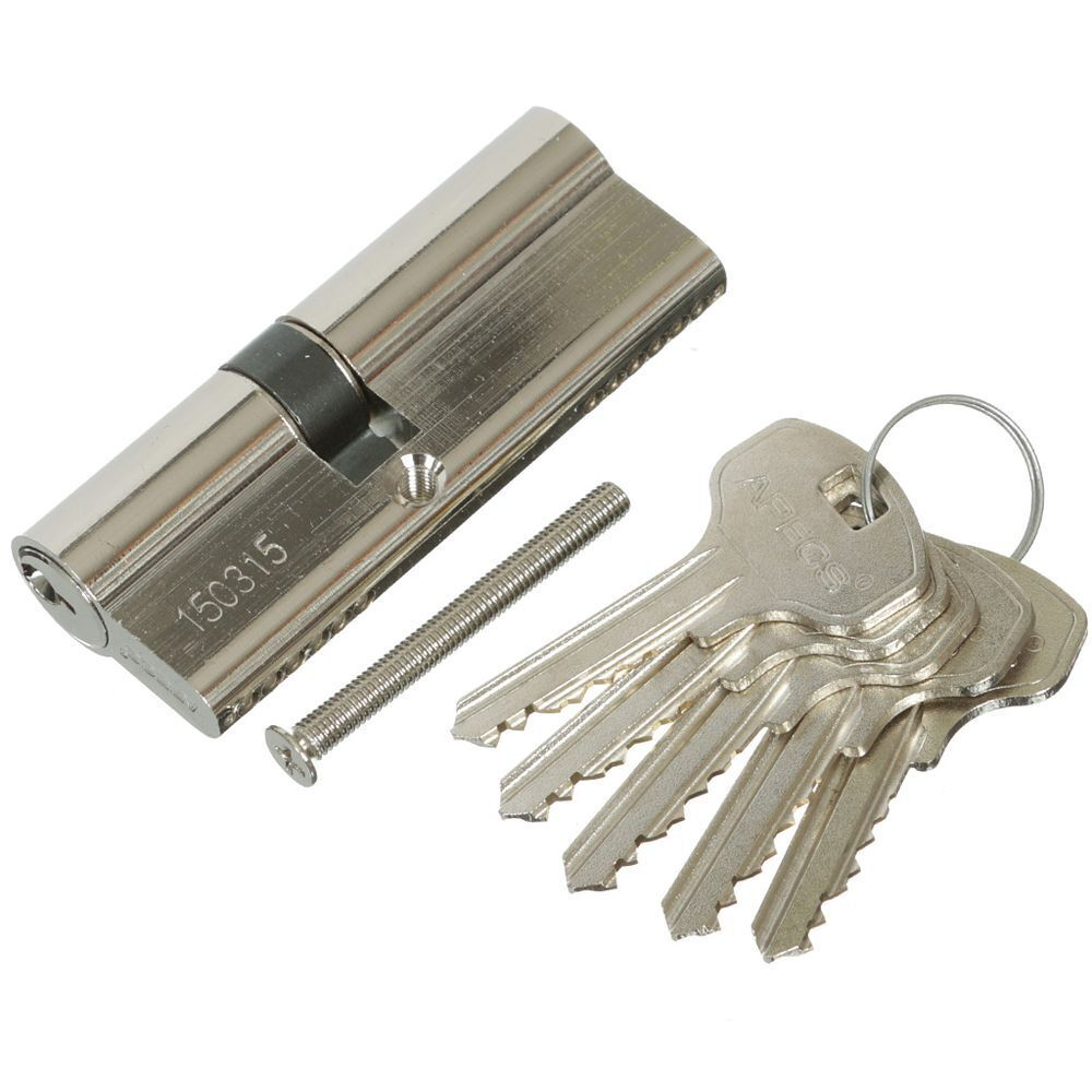 Личинка замка двери Apecs, SC-80(35/45)-Z-NI/SC-80(35/45)-NI, 00009061, 80 мм, никель