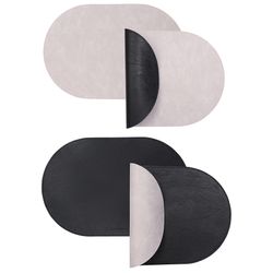 Набор из 4-х двухсторонних сервировочных салфеток Pool, 30х45 см, черный/светло-серый