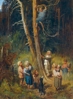Картина для интерьера "Дети разоряют гнёзда в лесу", художник Васнецов Виктор Михайлович Настене.рф